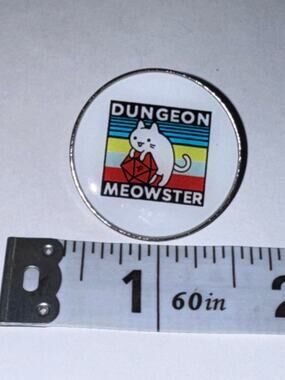 Dungeon Meowster RPG pin brooch
